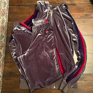 Aviator Nation Charcoal Dray Velvet Rainbow Stripe
Tracksuit Sweatsuit Set XS